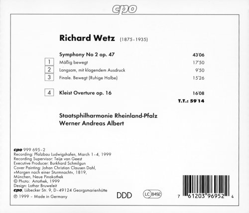 Staatsphilharmonie Rheinland-Pfalz, Werner Andreas Albert - Wetz: Symphony No. 2 (1999) CD-Rip