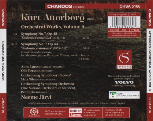 Neeme Järvi, Gothenburg Symphony Orchestra, Anna Larsson, Olle Persson, Gothenburg Symphony Chorus - Atterberg: Orchestral Works, Vol. 5 (2016) [SACD]