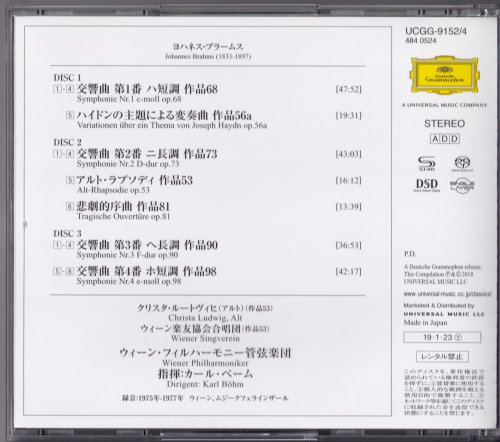 Karl Bohm - Brahms: 4 Symphonies (1975-1977) [2019 SACD]