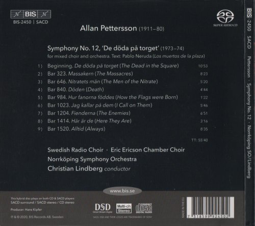 Swedish Radio Choir, Eric Ericson Chamber Choir, Norrköping Symphony Orchestra & Christian Lindberg - Pettersson: Symphony No. 12 "The Dead in the Square" (2020) [SACD]