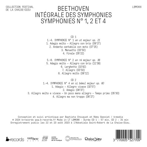Orchestre Consuelo, Victor Julien-Laferrière - Beethoven: Symphonies No. 1, 2 & 4 (Intégrale des symphonies, Vol. 1) (Live) (2024) [Hi-Res] [Dolby Atmos]