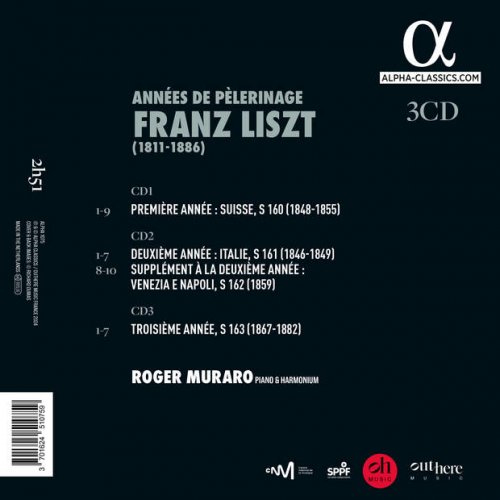 Roger Muraro - Liszt: Années de pèlerinage (2024) [Hi-Res] [Dolby Atmos]