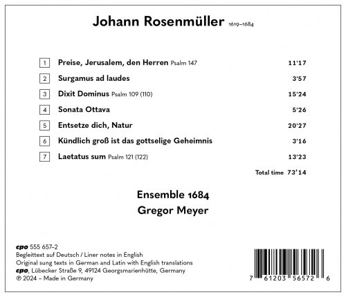 Ensemble 1684, Gregor Meyer - Johann Rosenmüller: Dixit Dominus · Sacred Concertos (2024) [Hi-Res]