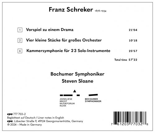 Bochumer Symphoniker, Steven Sloane - Franz Schreker: Complete Orchestral Works Vol. 2 (2024) [Hi-Res]