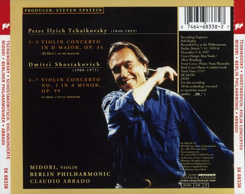 Midori, Berlin Philharmonic, Claudio Abbado - Tchaikovsky: Violin Concerto op. 35 / Shostakovich: Violin Concerto no. 1 (1998) [SACD]
