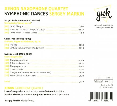 Xenon Saxophone Quartet, Sergey Markin - Symphonic Dances (2024) [Hi-Res] [Dolby Atmos]