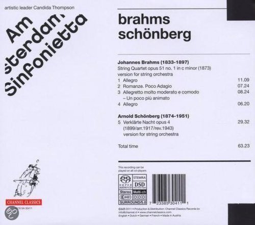 Amsterdam Sinfonietta, Candida Thompson - Brahms: String Quartet / Schonberg: Verklarte Nacht (2011) [SACD]