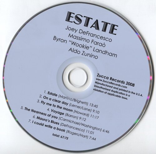 Joey DeFrancesco, Massimo Farao, Byron "Wookie" Landham, Aldo Zunino - Estate (2008)