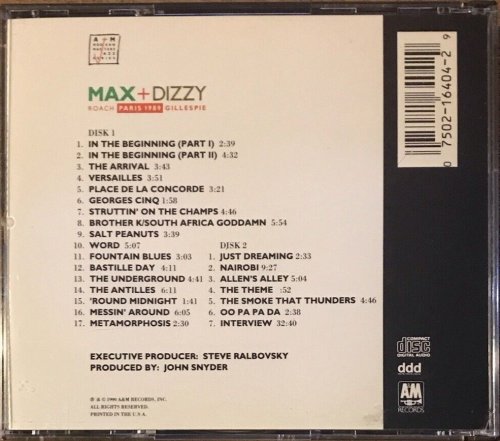 Max Roach & Dizzy Gillespie - Max + Dizzy: Paris 1989 (1990)