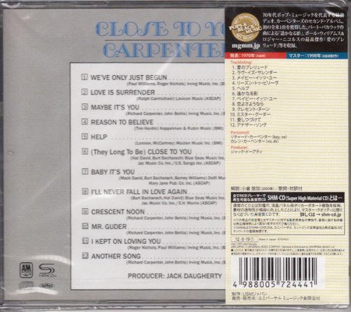 Carpenters - Close To You (1970) [2012 SHM-CD]