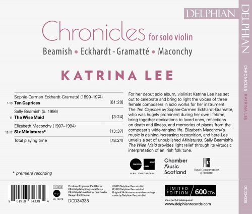 Katrina Lee - Chronicles for Solo Violin: Beamish | Eckhardt-Gramatté | Maconchy (2025) [Hi-Res]