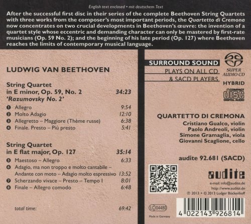 Quartetto di Cremona - Beethoven: Complete String Quartets, Vol. 2 (2013) [SACD]