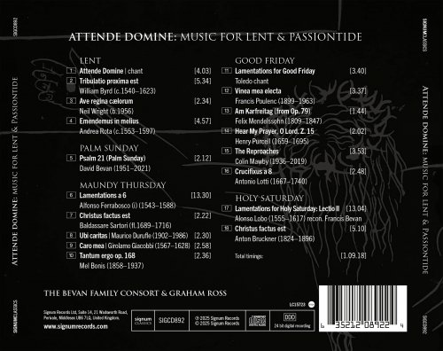 Bevan Family Consort, Graham Ross - Attende Domine: Music for Lent & Passiontide (2025) [Hi-Res] [Dolby Atmos]