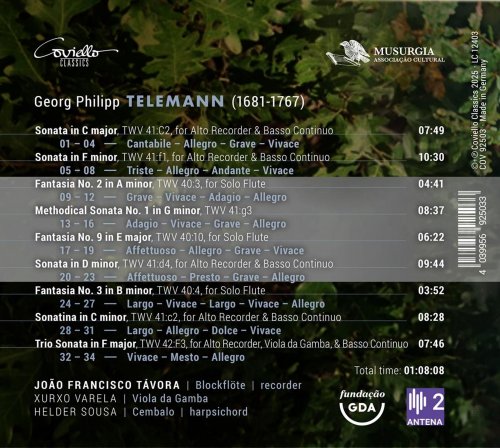 João Francisco Távora, Helder Sousa, Xurxo Varela - Telemann: Recorder Sonatas (2025)