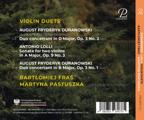 Martyna Pastuszka, Bartłomiej Fraś - Duranowski & Lolli: Violin Duets (2025) [Hi-Res]