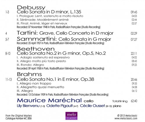 Maurice Marechal - Plays DEBUSSY, TARTINI, SAMMARTIN, BEETHOVEN and BRAHMS (2014)