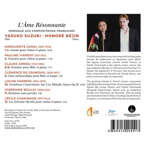 Yasuko Suzuki, Honoré Béjin - L'âme résonnante (Hommage aux compositrices françaises) (2025) [Hi-Res]