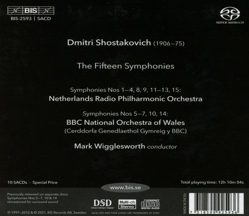 Netherlands Radio Philharmonic Orchestra, The BBC National Orchestra Of Wales, Mark Wigglesworth - Shostakovich: The Symphonies (2021) [SACD]