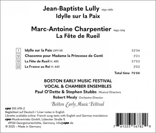 Robert Mealy, Boston Early Music Festival Chamber Ensemble, Boston Early Music Festival Vocal Ensemble - Lully: Idylle sur la paix, LWV 68 - Charpentier, M.-A: La fête de rueil, H. 485 (2025) [Hi-Res]