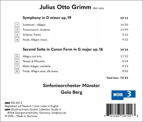 Sinfonieorchester Münster, Golo Berg - Grimm: Symphony in D Minor, Op. 19 & Suite No. 2 in Canonform, Op. 16 (2025) [Hi-Res]