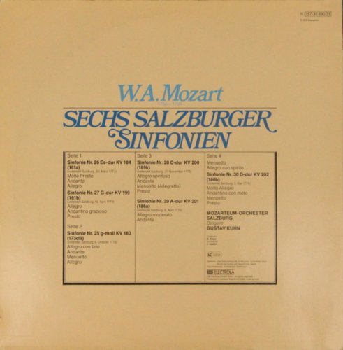 Gustav Kuhn - Mozart: Sechs Salzburger Sinfonien KV 183, 184, 199, 200, 201, 202 (1978) DSD