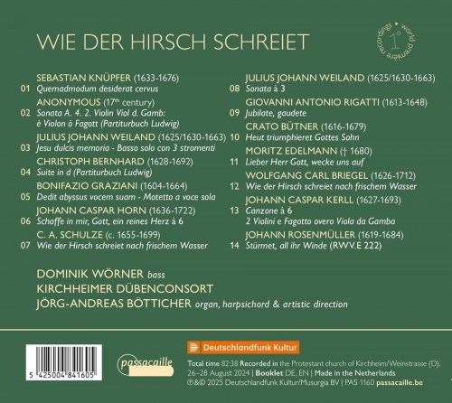 Kirchheimer DübenConsort, Jörg-Andreas Bötticher & Dominik Wörner - Wie der Hirsch schreiet - Sacred Concerti of the 17th Century (2025) Hi-Res