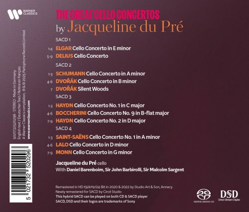 Jacqueline du Pre - The Great Cello Concertos (1965-1973) [2025 4xSACD]