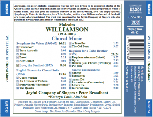 Kathryn Cook, Joyful Company of Singers, Peter Broadbent - Williamson: Choral Music (2006)