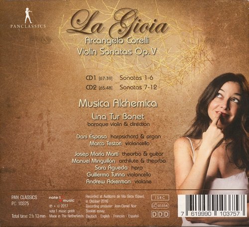 Lina Tur Bonet & Musica Alchemica - Corelli: Violin Sonatas, Op. 5 - La gioia (2017)