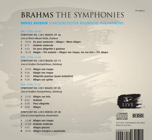 Daniel Raiskin, Staatsorchester Rheinische Philharmonie - Brahms: The Symphonies (2011)