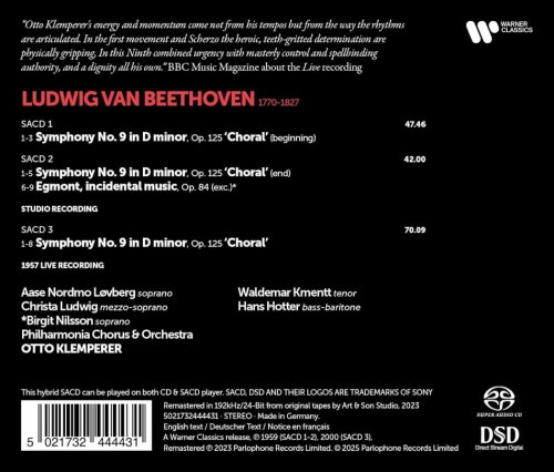 Otto Klemperer - Beethoven: Symphony 9 (Studio & Live), Egmont (1957) [2025 3xSACD]