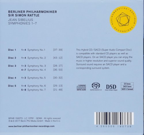 Simon Rattle - Sibelius: Symphonies Nos. 1-7 (2017) [5xSACD]