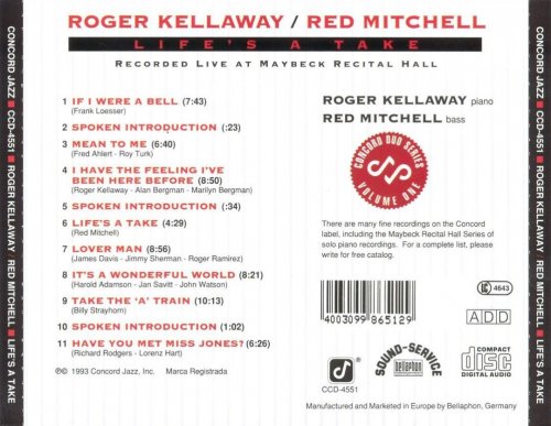 Roger Kellaway / Red Mitchell - Life's a Take (1992)