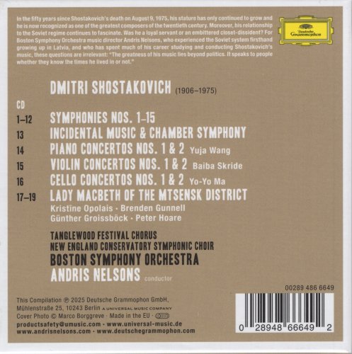 Andris Nelsons, Baiba Skride, Boston Symphony Orchestra, Yo-Yo Ma, Yuja Wang - Shostakovich: Symphonies; Concertos; Lady Macbeth of Mtsensk District (2025) [Hi-Res] [Dolby Atmos]