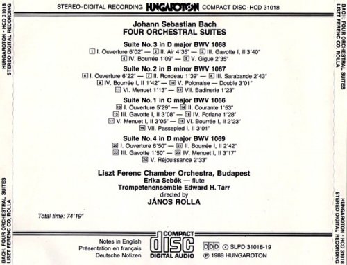 Liszt Ferenc Chamber Orchestra, János Rolla - J. S. Bach: Four Orchestral Suites (1988)