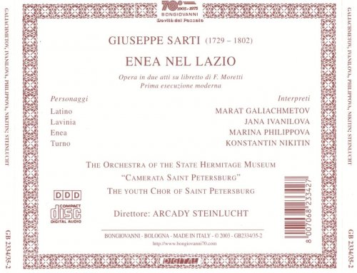 Camerata Saint Petersburg, Arkady Steinlucht - Sarti: Enea nel Lazio (2003) CD-Rip