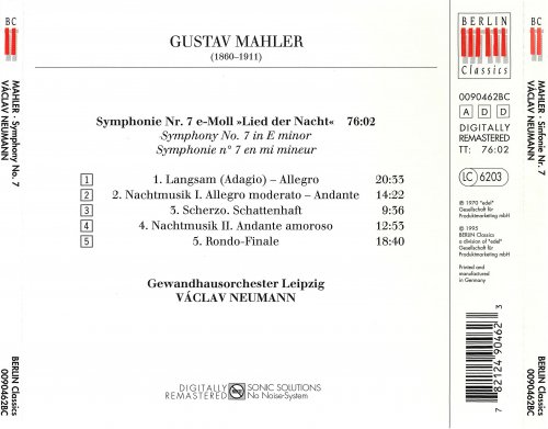 Gewandhausorchester Leipzig, Václav Neumann - Mahler: Symphony No. 7 (1995)