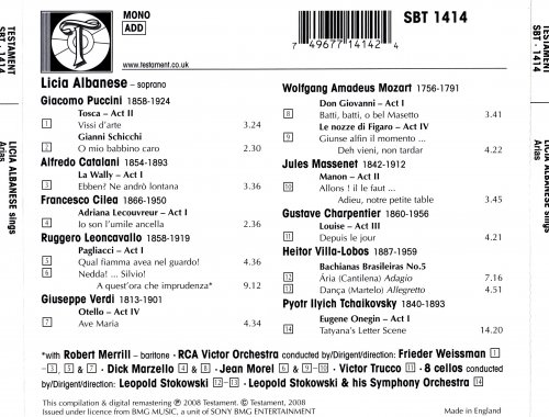 Licia Albanese - Opera Arias (2008)
