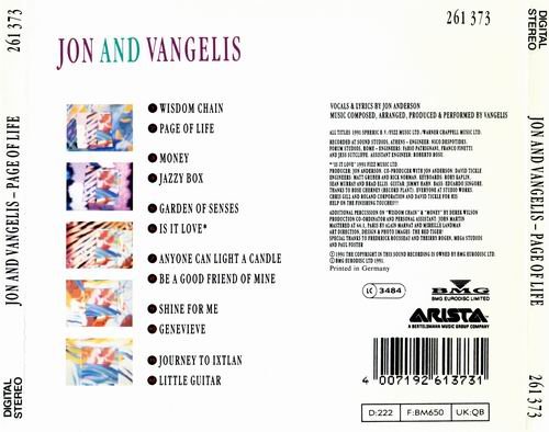 Jon And Vangelis - Page Of Life (1991)