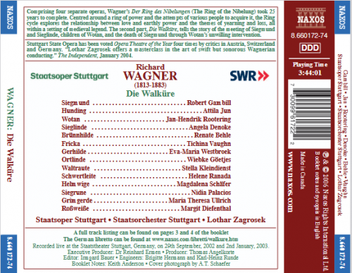 Staatsorchester Stuttgart, Lothar Zagrosek - WAGNER: Die Walkure (Ring Cycle 2) (2006)