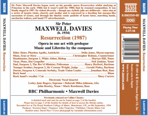 BBC Philharmonic Orchestra - Maxwell Davies: Resurrection (2014)