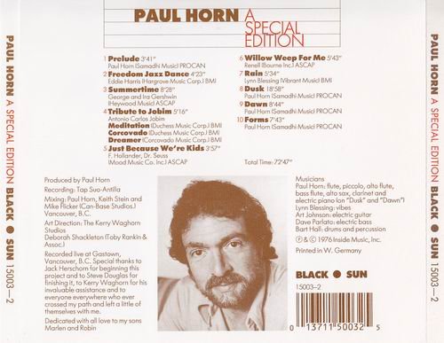 Paul Horn - A Special Edition (1976) CD Rip