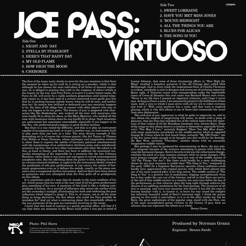 Joe Pass - Virtuoso (Reissue, 2025) LP