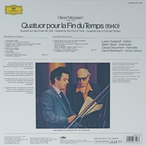 Daniel Barenboim - Messiaen: Quatuor pour la fin du temps (1979) [2025 DSD] LP