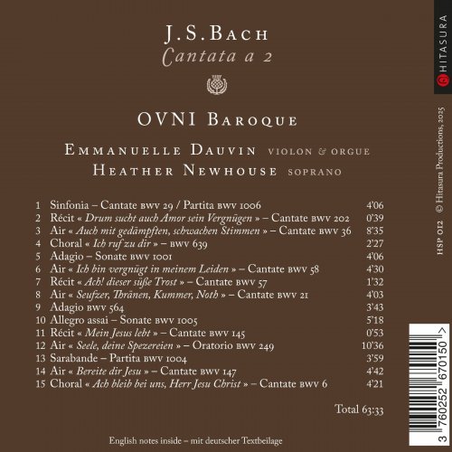 Heather Newhouse, Emmanuelle Dauvin - OVNI Baroque - Cantata a 2 (2025)