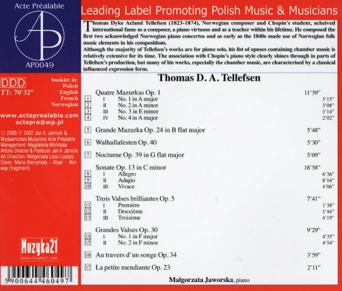 Małgorzata Jaworska - Tellefsen: Piano works, Vol. 1 (2007) CD-Rip