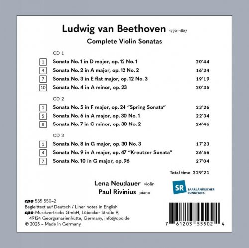 Lena Neudauer, Paul Rivinius - Beethoven: Complete Violin Sonatas (2025) [Hi-Res]
