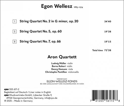 Aron Quartett - Wellesz: String Quartets Nos. 2, 5 & 7 (2025) [Hi-Res]
