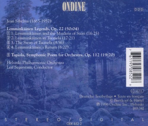 Helsinki Philharmonic Orchestra, Leif Segerstam - Sibelius: Lemminkainen Legends & Tapiola (1996)
