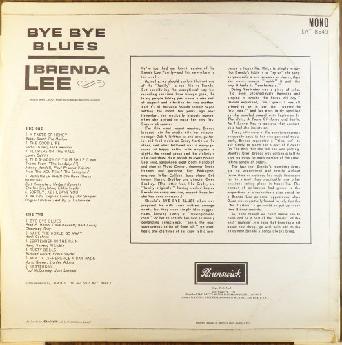 Brenda Lee - Bye Bye Blues (1966) LP